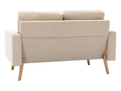 Sofá de 2 lugares para sala de estar sala de TV decoração de interiores tecido creme 02_0020832