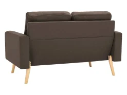 Sofá de 2 lugares para sala de estar decoração de interiores tecido marrom 02_0019449