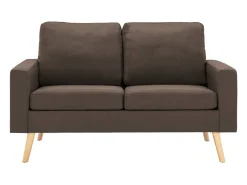 Sofá de 2 lugares para sala de estar decoração de interiores tecido marrom 02_0019449