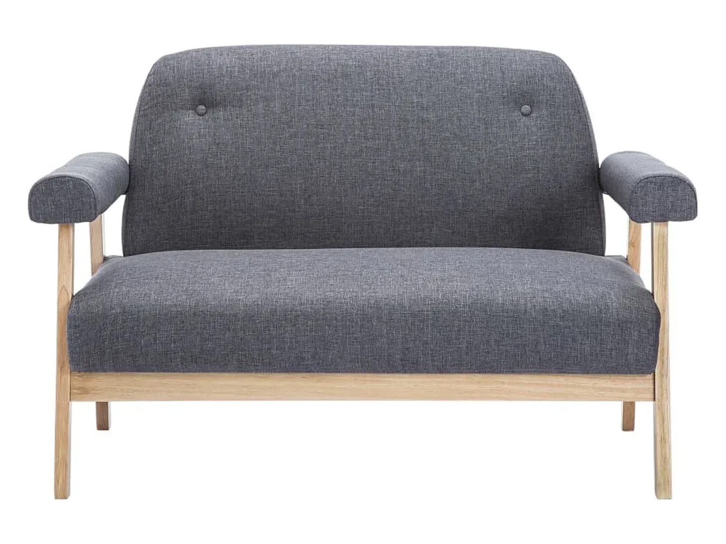 Sofá de 2 lugares para sala de estar decoração de interiores tecido cinza escuro 02_0020063