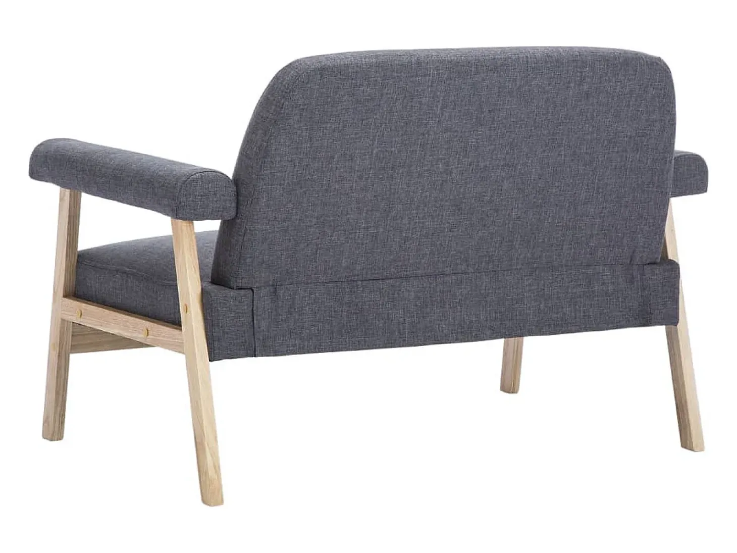 Sofá de 2 lugares para sala de estar decoração de interiores tecido cinza escuro 02_0020063