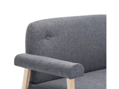 Sofá de 2 lugares para sala de estar decoração de interiores tecido cinza escuro 02_0020063