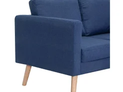 Sofá de 2 lugares para sala de estar sala de TV decoração de interiores tecido azul 02_0020072
