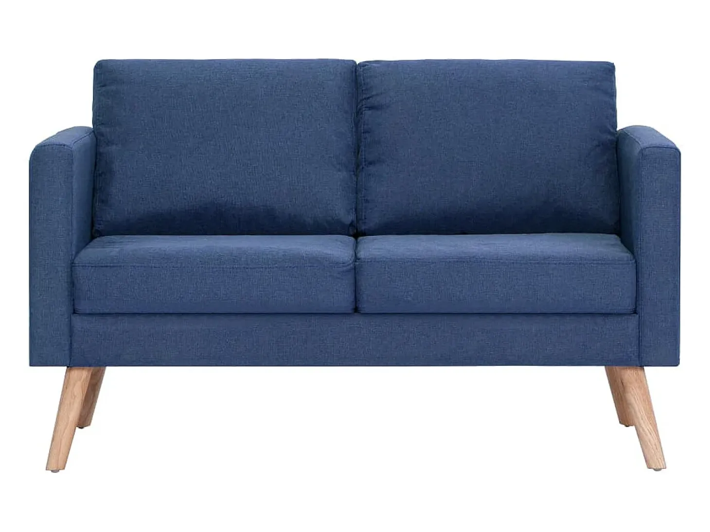 Sofá de 2 lugares para sala de estar sala de TV decoração de interiores tecido azul 02_0020072