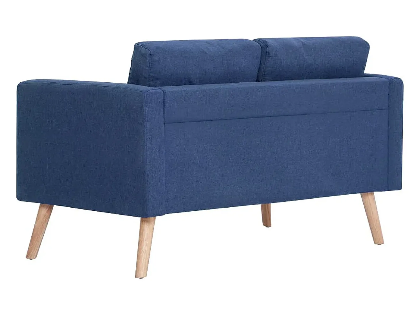Sofá de 2 lugares para sala de estar sala de TV decoração de interiores tecido azul 02_0020072