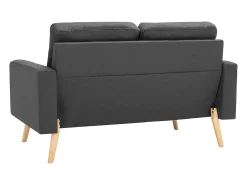 Sofá de 2 lugares para sala de estar sala de TV decoração de interiores tecido cinza escuro 02_0020602