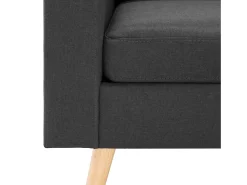Sofá de 2 lugares para sala de estar sala de TV decoração de interiores tecido cinza escuro 02_0020602