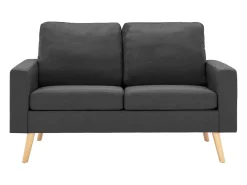Sofá de 2 lugares para sala de estar sala de TV decoração de interiores tecido cinza escuro 02_0020602