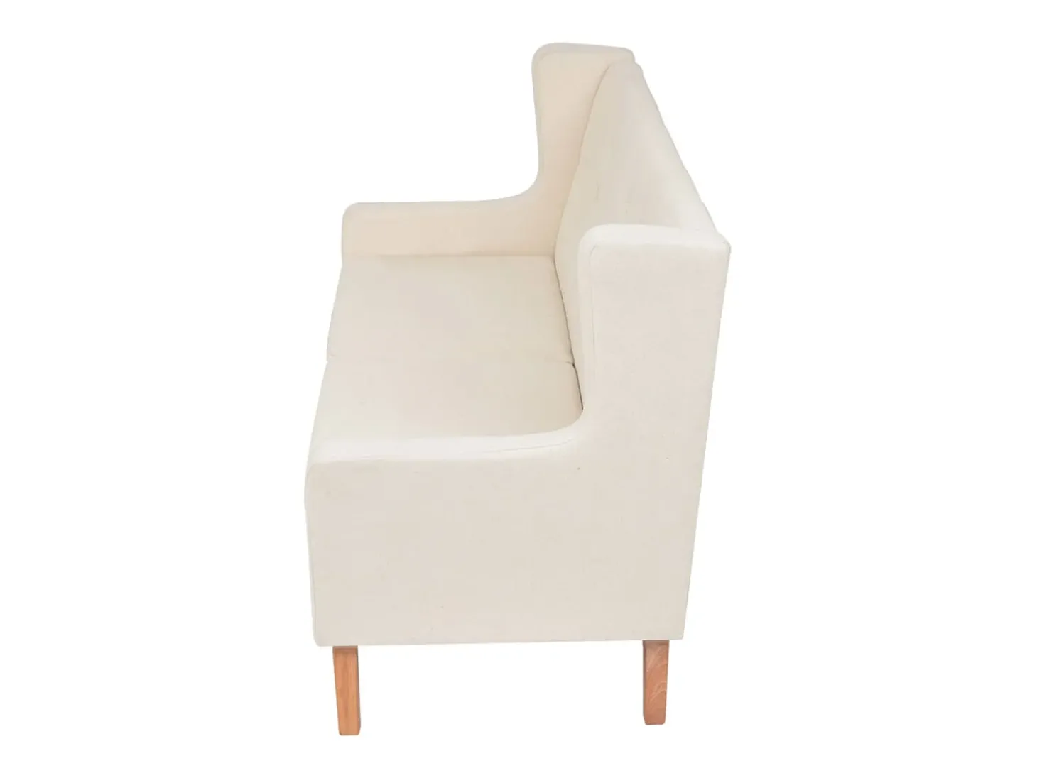 Sofá de 2 lugares para sala de estar sala de TV decoração de interiores tecido branco creme 02_0020197