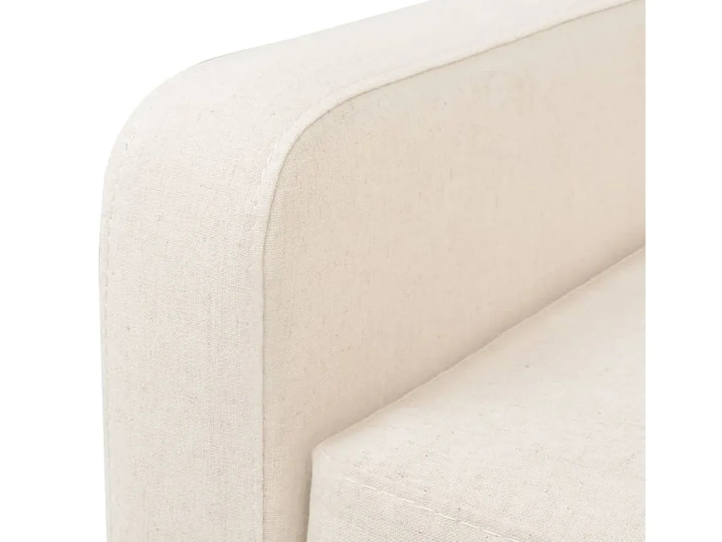 Sofá de 2 lugares para sala de estar sala de TV decoração de interiores tecido branco creme 02_0020197