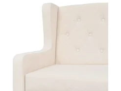 Sofá de 2 lugares para sala de estar sala de TV decoração de interiores tecido branco creme 02_0020197