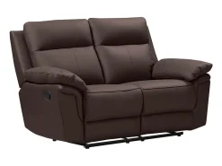 Sofá de 2 lugares relax manual em pele de búfalo Castanho - PAKITA