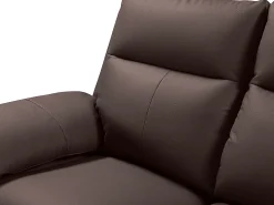 Sofá de 3 lugares relax manual em pele de búfalo Castanho - PAKITA
