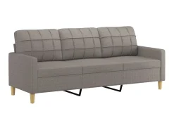 Sofá de 3 lugares tecido 180 cm cinzento-acastanhado PT184787