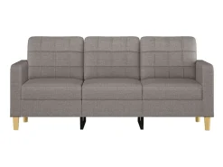 Sofá de 3 lugares tecido 180 cm cinzento-acastanhado PT184787