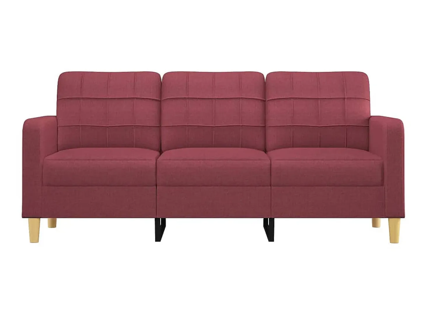 Sofá de 3 lugares tecido 180 cm vermelho tinto PT866614