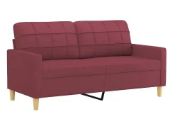 Sofá de 2 lugares tecido 140 cm vermelho tinto