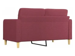 Sofá de 2 lugares tecido 140 cm vermelho tinto