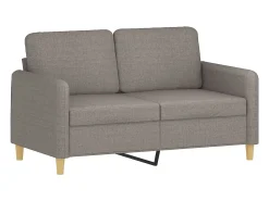 Sofá de 2 lugares tecido 120 cm cinzento-acastanhado PT760327