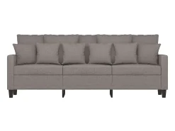 Sofá de 3 lugares tecido 180 cm cinzento-acastanhado PT764313