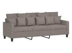 Sofá de 3 lugares tecido 180 cm cinzento-acastanhado PT764313