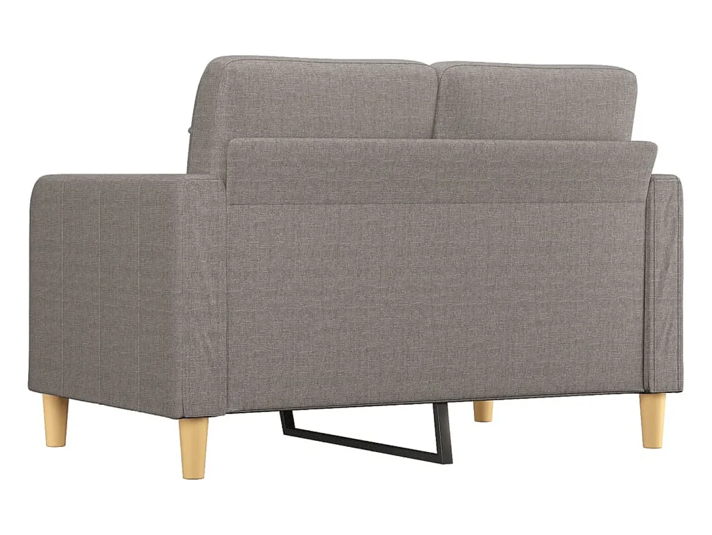 Sofá de 2 lugares tecido 120 cm cinzento-acastanhado