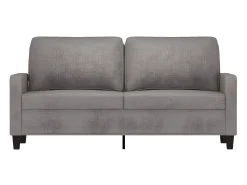Sofá de 2 lugares tecido 140 cm cinzento-acastanhado PT410872