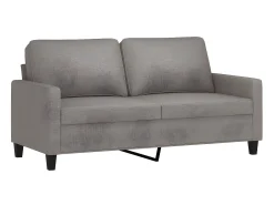 Sofá de 2 lugares tecido 140 cm cinzento-acastanhado PT410872