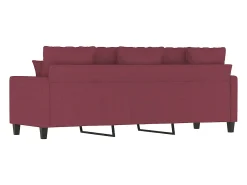 Sofá de 3 lugares tecido 180 cm vermelho tinto