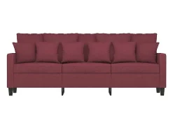 Sofá de 3 lugares tecido 180 cm vermelho tinto