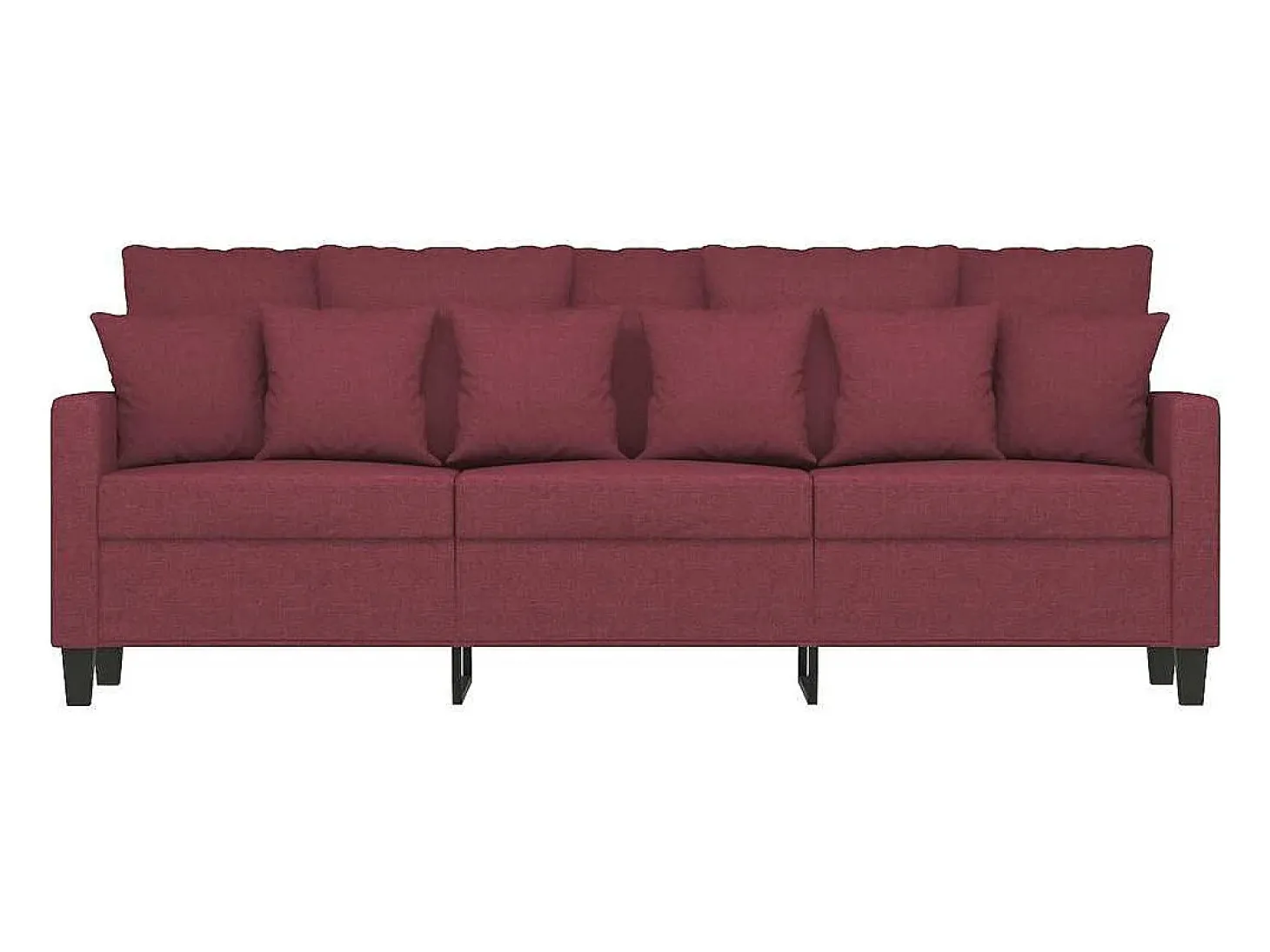 Sofá de 3 lugares tecido 180 cm vermelho tinto