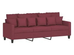 Sofá de 3 lugares tecido 180 cm vermelho tinto