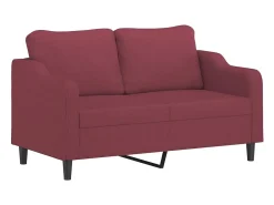 Sofá de 2 lugares tecido 140 cm vermelho tinto PT461928