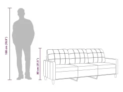 Sofá de 3 lugares tecido 210 cm cor creme