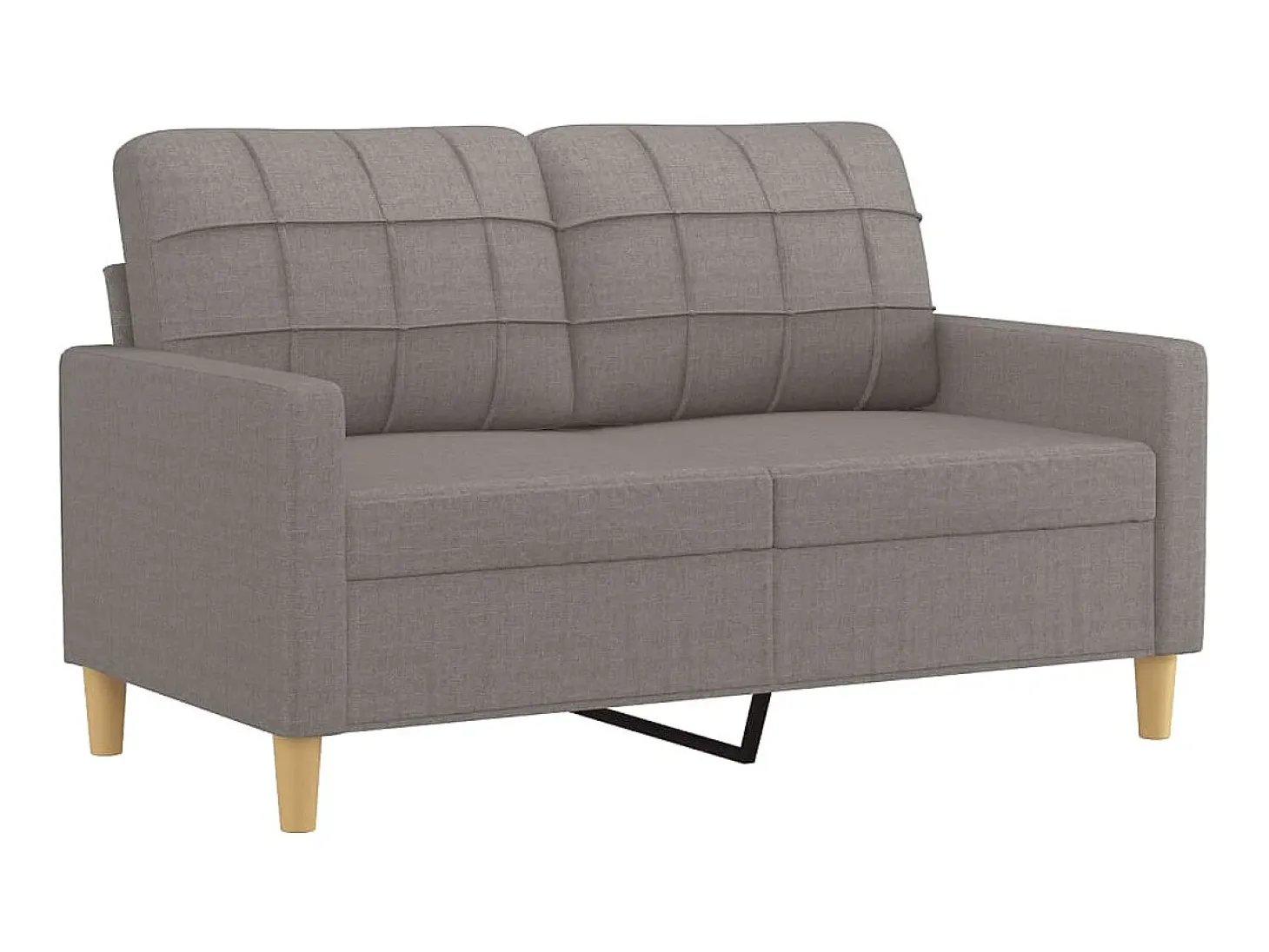 Sofá de 2 lugares tecido 120 cm cinzento-acastanhado PT950466