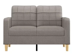 Sofá de 2 lugares tecido 120 cm cinzento-acastanhado PT950466