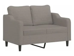 Sofá de 2 lugares tecido 140 cm cinzento-acastanhado PT606509