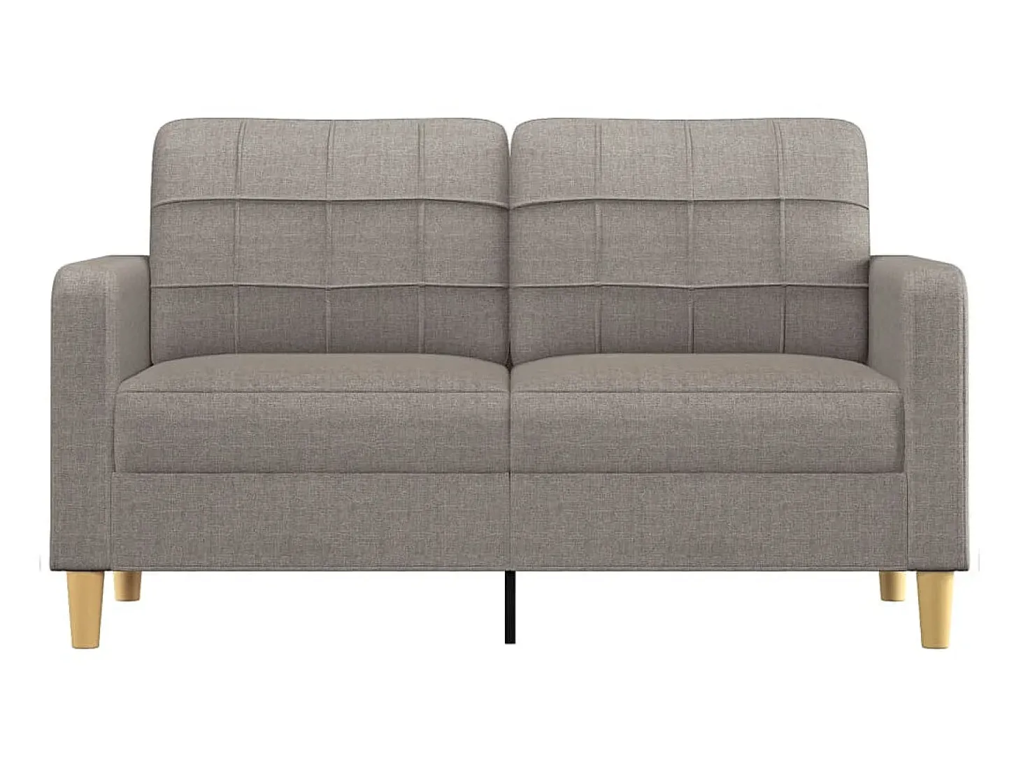 Sofá de 2 lugares tecido 140 cm cinzento-acastanhado PT854882