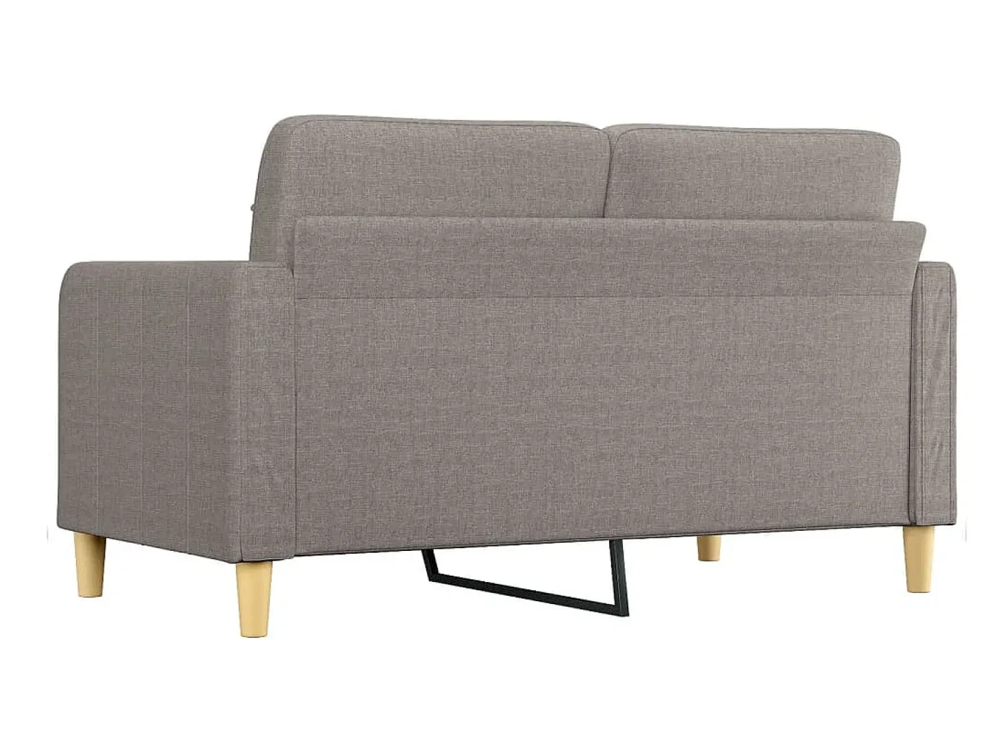 Sofá de 2 lugares tecido 140 cm cinzento-acastanhado PT854882