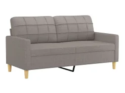 Sofá de 2 lugares tecido 140 cm cinzento-acastanhado PT854882