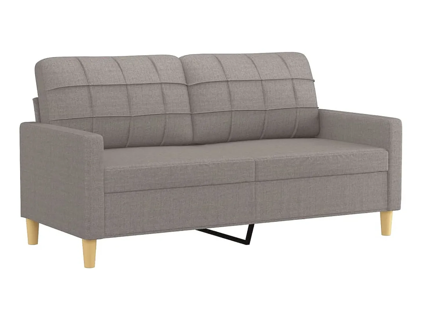 Sofá de 2 lugares tecido 140 cm cinzento-acastanhado PT854882