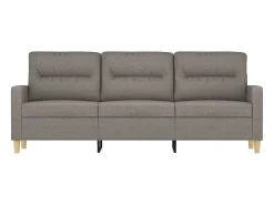 Sofá de 3 lugares tecido 180 cm cinzento-acastanhado PT285158