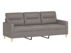 Sofá de 3 lugares tecido 180 cm cinzento-acastanhado PT285158