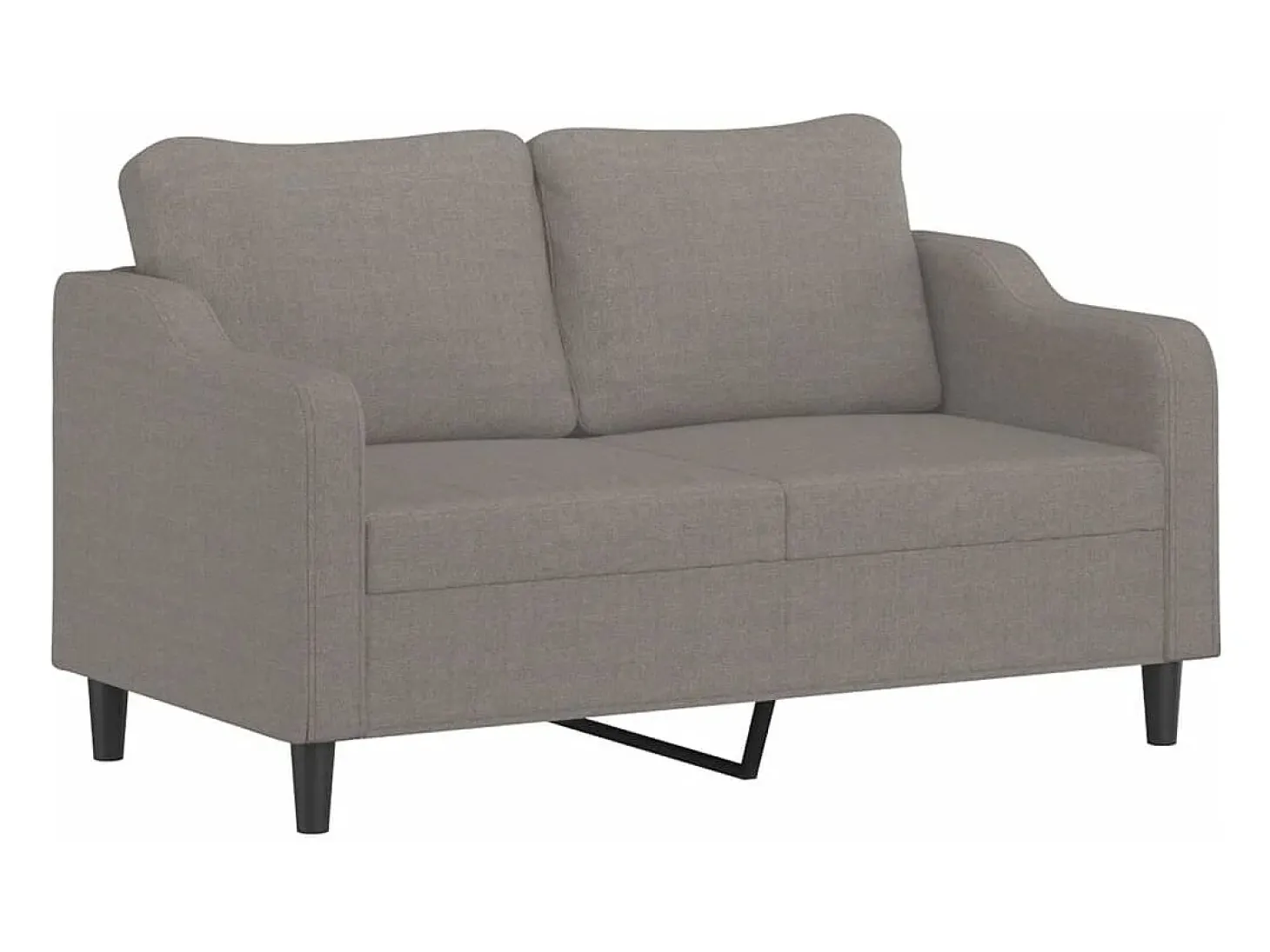 Sofá de 2 lugares tecido 140 cm cinzento-acastanhado PT468950