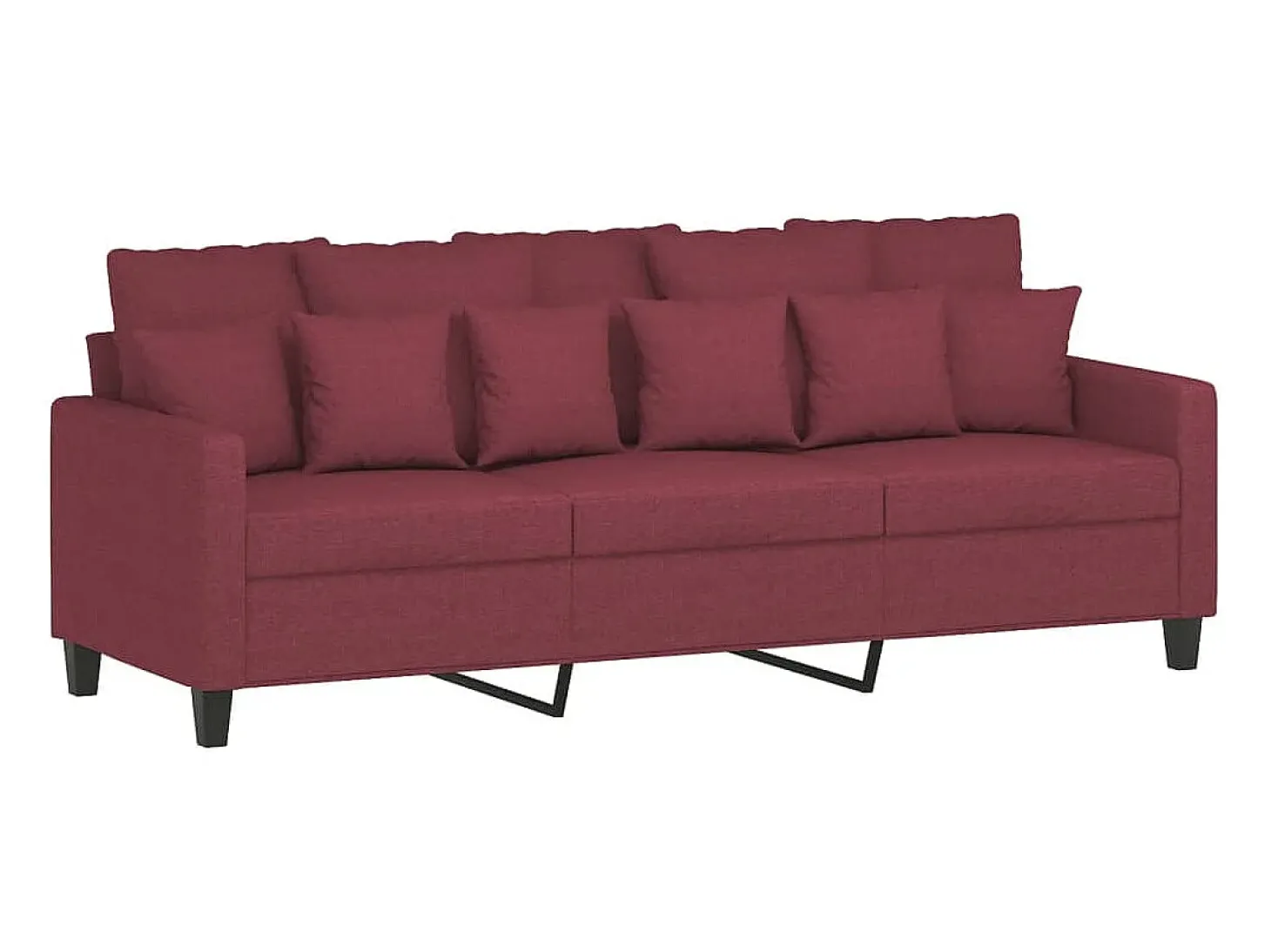 Sofá de 3 lugares tecido 180 cm vermelho tinto PT568482