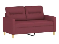Sofá de 2 lugares tecido 120 cm vermelho tinto PT488687