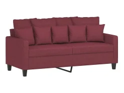 Sofá de 2 lugares tecido 140 cm vermelho tinto PT316642
