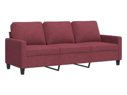 Sofá de 3 lugares tecido 180 cm vermelho tinto