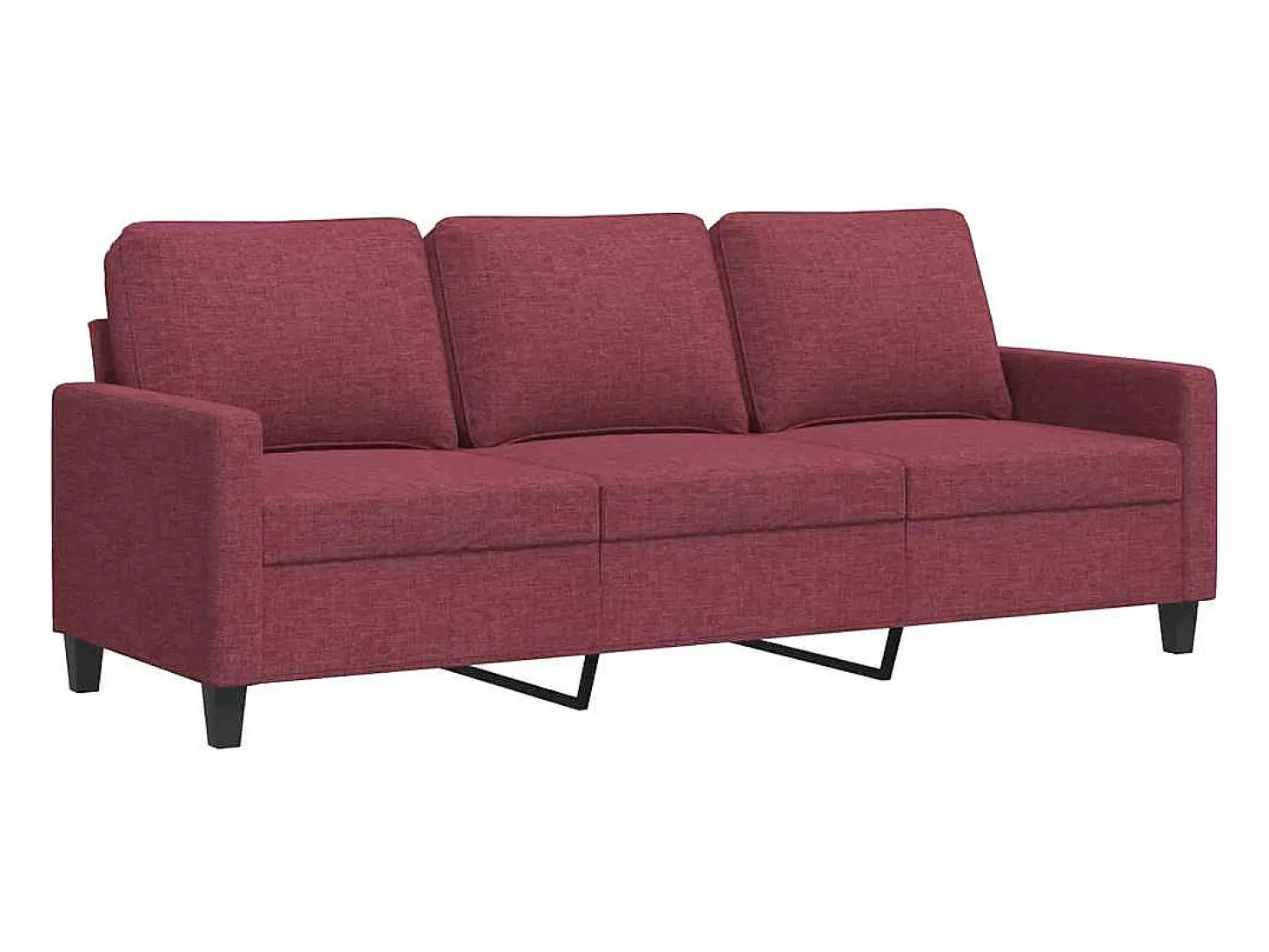 Sofá de 3 lugares tecido 180 cm vermelho tinto