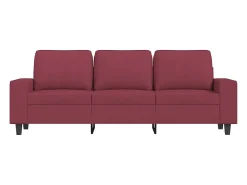 Sofá de 3 lugares tecido 180 cm vermelho tinto PT926425